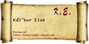 Kóbor Elek névjegykártya