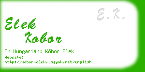 elek kobor business card